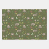 緑のベリーフィールドのポッサム ラッピングペーパーシート (正面3)