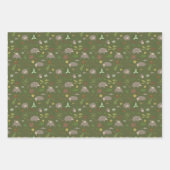 緑のベリーフィールドのポッサム ラッピングペーパーシート (正面2)