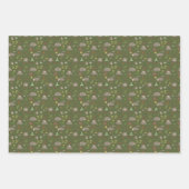 緑のベリーフィールドのポッサム ラッピングペーパーシート (正面)