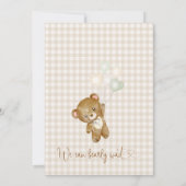 緑のベージュ我々は赤ちゃんのシャワーを心待ちできる 招待状 (裏面)