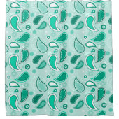 緑のペイズリーシャワーカーテン シャワーカーテン (正面)