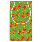 緑のペイズリーパターンクッキーの交換のベーキングのギフトバッグ スモールペーパーバッグ (裏面)