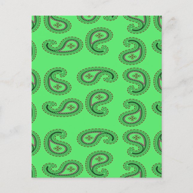 緑のペイズリー模様 (正面)