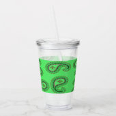 緑のペイズリー模様 アクリルタンブラー (左)