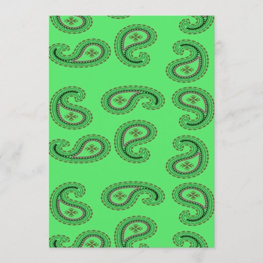 緑のペイズリー模様 アドバイスカード (正面)