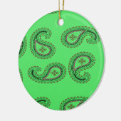 緑のペイズリー模様 セラミックオーナメント (左)