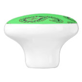 緑のペイズリー模様 セラミックノブ (側面)