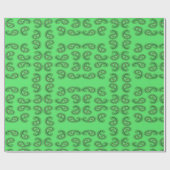 緑のペイズリー模様 ラッピングペーパー (フラット)