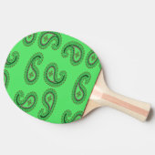 緑のペイズリー模様 卓球ラケット (横)