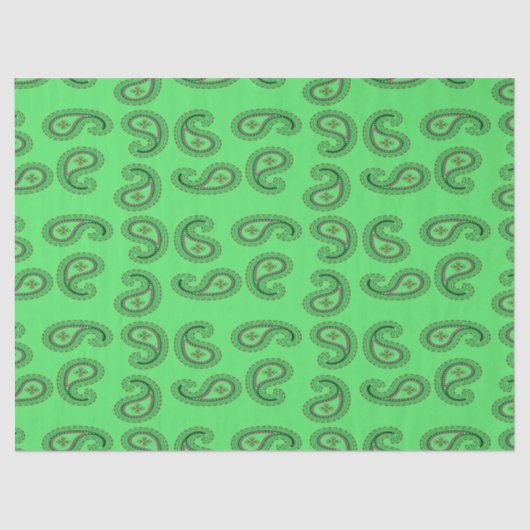 緑のペイズリー模様 薄葉紙 (正面)