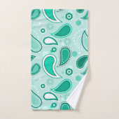 緑のペイズリー バスタオルセット (ハンドタオル)