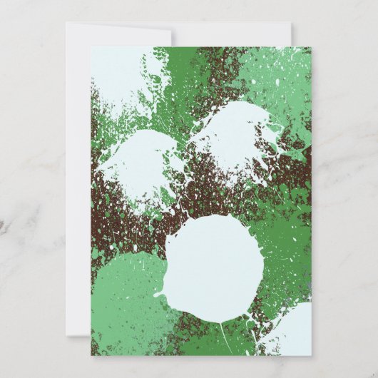 緑のペイントボールのパーティーの招待 招待状 (裏面)