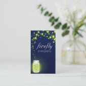 緑のホタルの青夜の白熱［赤熱］光を放つな瓶 名刺 (スタンド正面)
