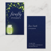 緑のホタル青い夜星の白熱［赤熱］光を放つな瓶 名刺 (正面/裏面)