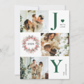 緑のホリエレガントーの果実3写真ジョイ・クリスマス シーズンカード (正面)