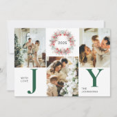 緑のホリモダンーの果実3写真ジョイ・クリスマス シーズンカード (正面)