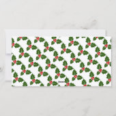 緑のホリーと赤い果実の写真クリスマスカード シーズンカード (裏面)