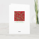 緑のホリー葉の花クリスマスカード シーズンカード (裏面)