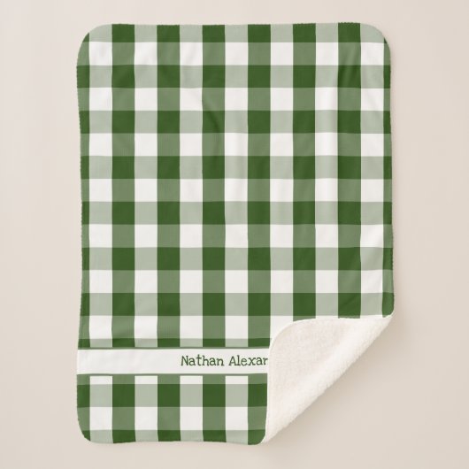 緑のホワイトバッファローチェック毛布の名前 シェルパブランケット (正面)