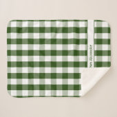 緑のホワイトバッファローチェック毛布の名前 シェルパブランケット (正面(横))