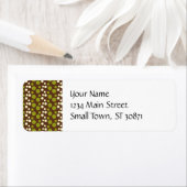 緑のホワイトブラウン水玉模様パターン ラベル (インサイチュ)