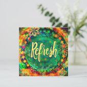 緑のボかわいらしホ感動的フローラの更新 サンキューカード (スタンド正面)