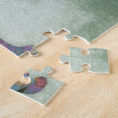 緑のボクサー犬の花柄 ジグソーパズル (側面)