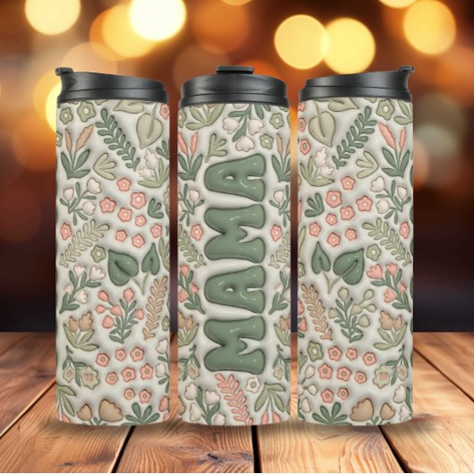 緑のボホフラワーズ3d膨らんだママ タンブラー