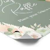 緑のボホベアバルーンベビーシャワーおむつラッフル ポスター (角)