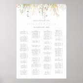 緑のボホワイルドフラワーアルファベット座席表 ポスター (正面)