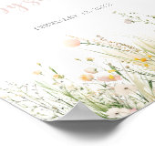 緑のボホワイルドフラワーベビーシャワーへようこそ ポスター (角)