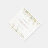 緑のボホワイルドフラワーベビーシャワーナプキン スタンダードカクテルナプキン (角)