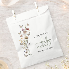 緑のボホワイルドフラワーベビーシャワー フェイバーバッグ