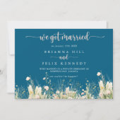 緑のボホワイルドフラワー海軍の駆け落ち宣言 案内状 (正面)