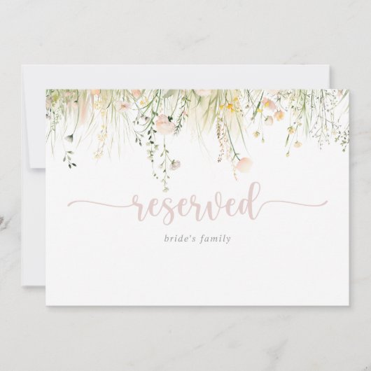 緑のボホワイルドフラワー結婚の予約サイン (正面)