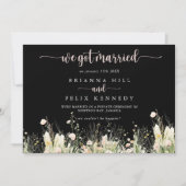 緑のボホワイルドフラワー黒の駆け落ち発表 案内状 (正面)