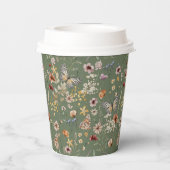 緑のボホワイルドフラワー 紙コップ (裏面)