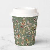 緑のボホワイルドフラワー 紙コップ (正面)