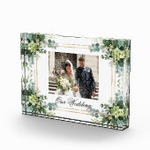 緑のボホ多肉株の葉と金ゴールド結婚ズ フォトブロック (右)