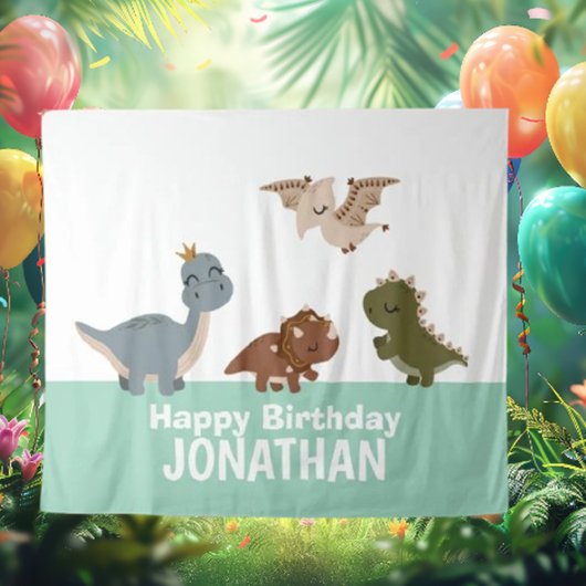 緑のボホ恐竜の背景 タペストリー