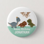 緑のボホ恐竜 缶バッジ (正面)