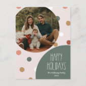 緑のボホ水玉模様縦独身の写真 シーズンポストカード (正面)