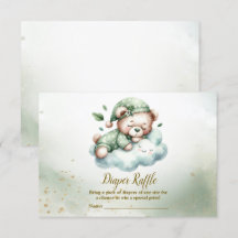 緑のボホ眠るテディベアかわいい赤ちゃんシャワー