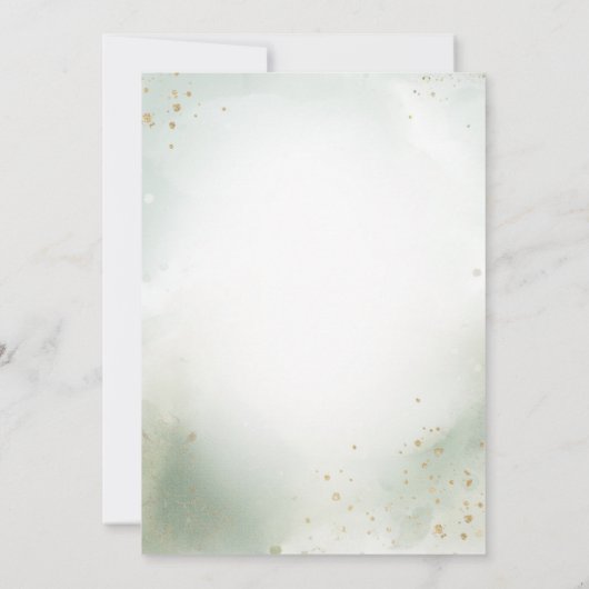 緑のボホ眠るテディベアかわいい赤ちゃんシャワー 招待状 (裏面)