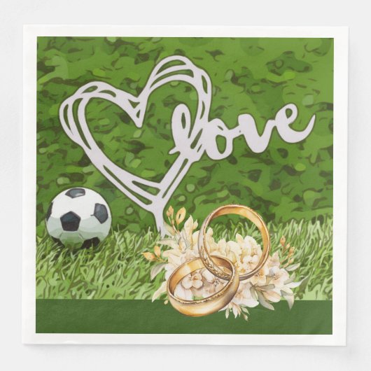 緑のボールが付いたサッカーウェディングテーマ (正面)