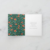 緑のポインセチアメリースクリスマスのパターン写真 シーズンカード (内部)