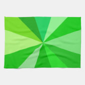 緑のポップアートのモダン60sファンキーで幾何学的な光線 キッチンタオル (横)