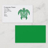 緑のポリネシアのウミガメ 名刺 (正面/裏面)