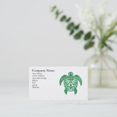 緑のポリネシアのウミガメ 名刺 (スタンド正面)