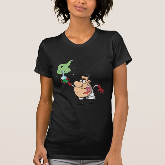 緑のポーションを持つおもしろい狂科学者 Tシャツ (正面)